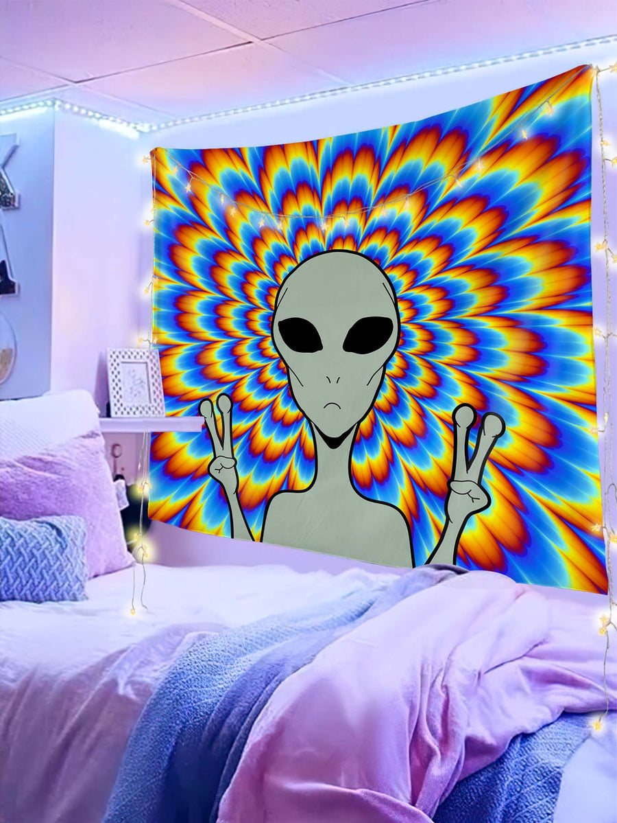 Alien Pattern Tapestry, Flag For Room, Room Decor, Tapestry, Wall Decor, Wall Art ,Room Stuffs, Flags For Room, Home Decor, Wall Tapestry
