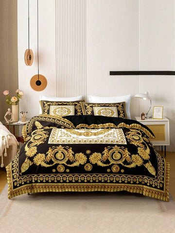 3pcs Polyester Digital Printed Duvet Cover Set